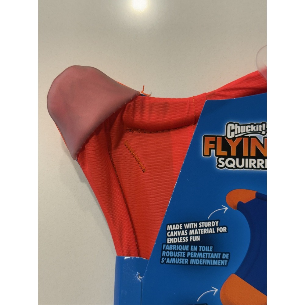 Chuckit! Flying Squirrel Medium Floating Canvas Dog Toy Orange Blue - Picture 7 of 16
